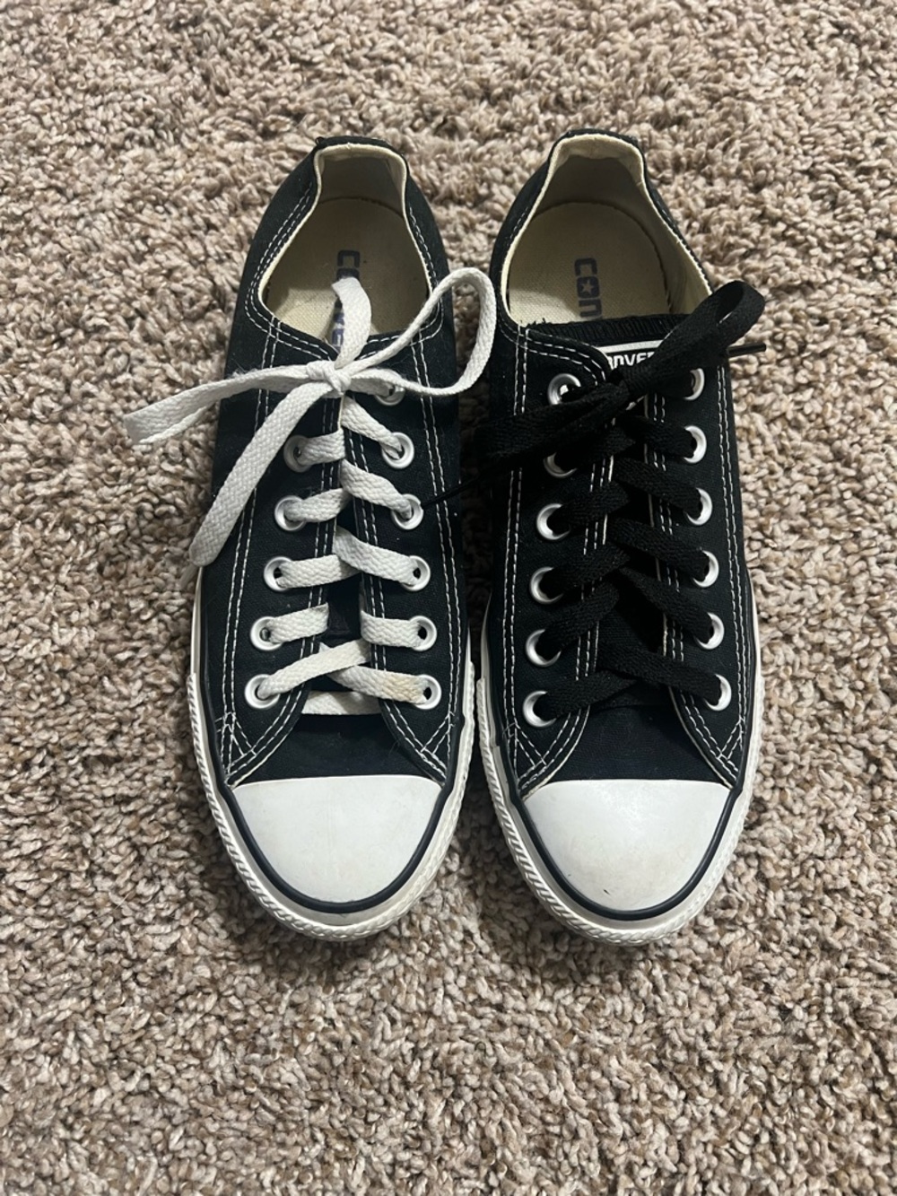Converse Low Top Sneakers in Black and White